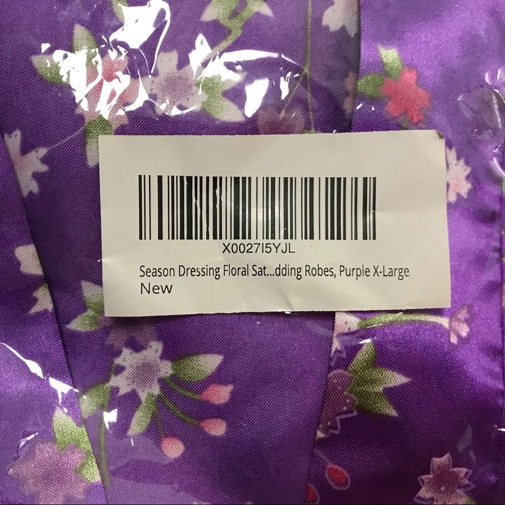 New Wedding Robe Floral Satin XL - Picture 2 of 5